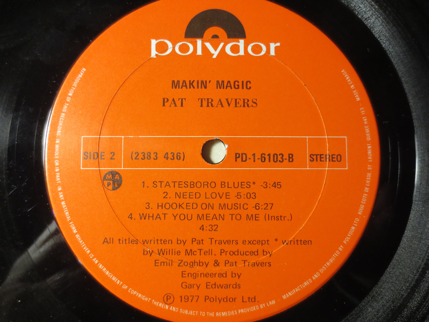 PAT TRAVERS, Makin' MAGIC, Pat Travers Record, Rock Record, Pat Travers Album, Vinyl Record, Pat Travers Lps, 1977 Records