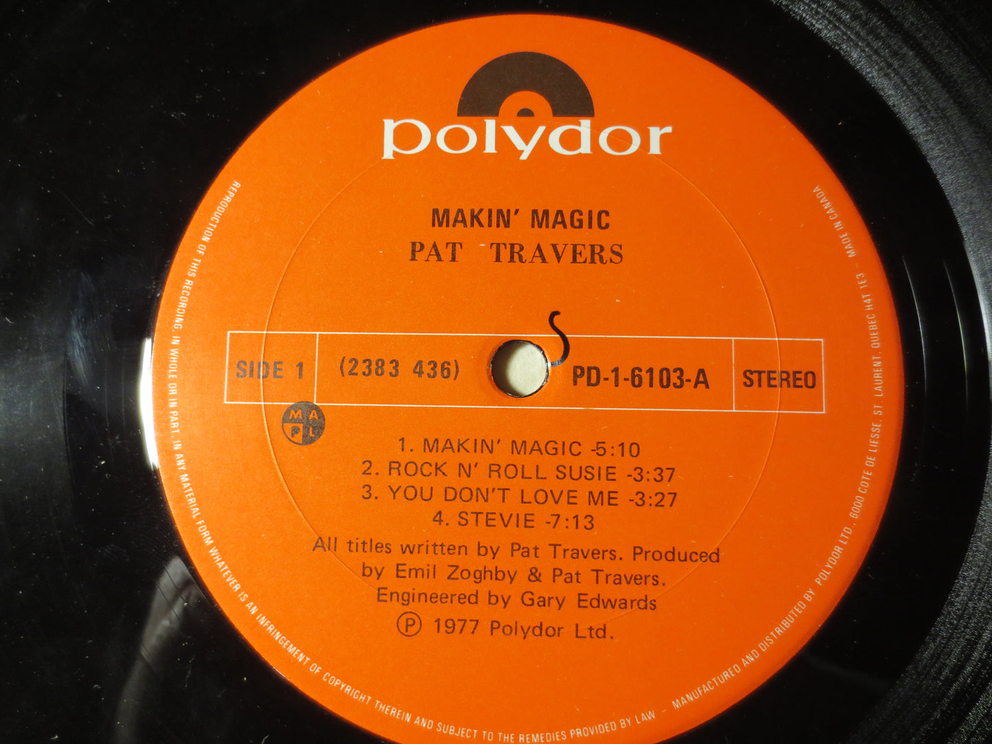 PAT TRAVERS, Makin' MAGIC, Pat Travers Record, Rock Record, Pat Travers Album, Vinyl Record, Pat Travers Lps, 1977 Records