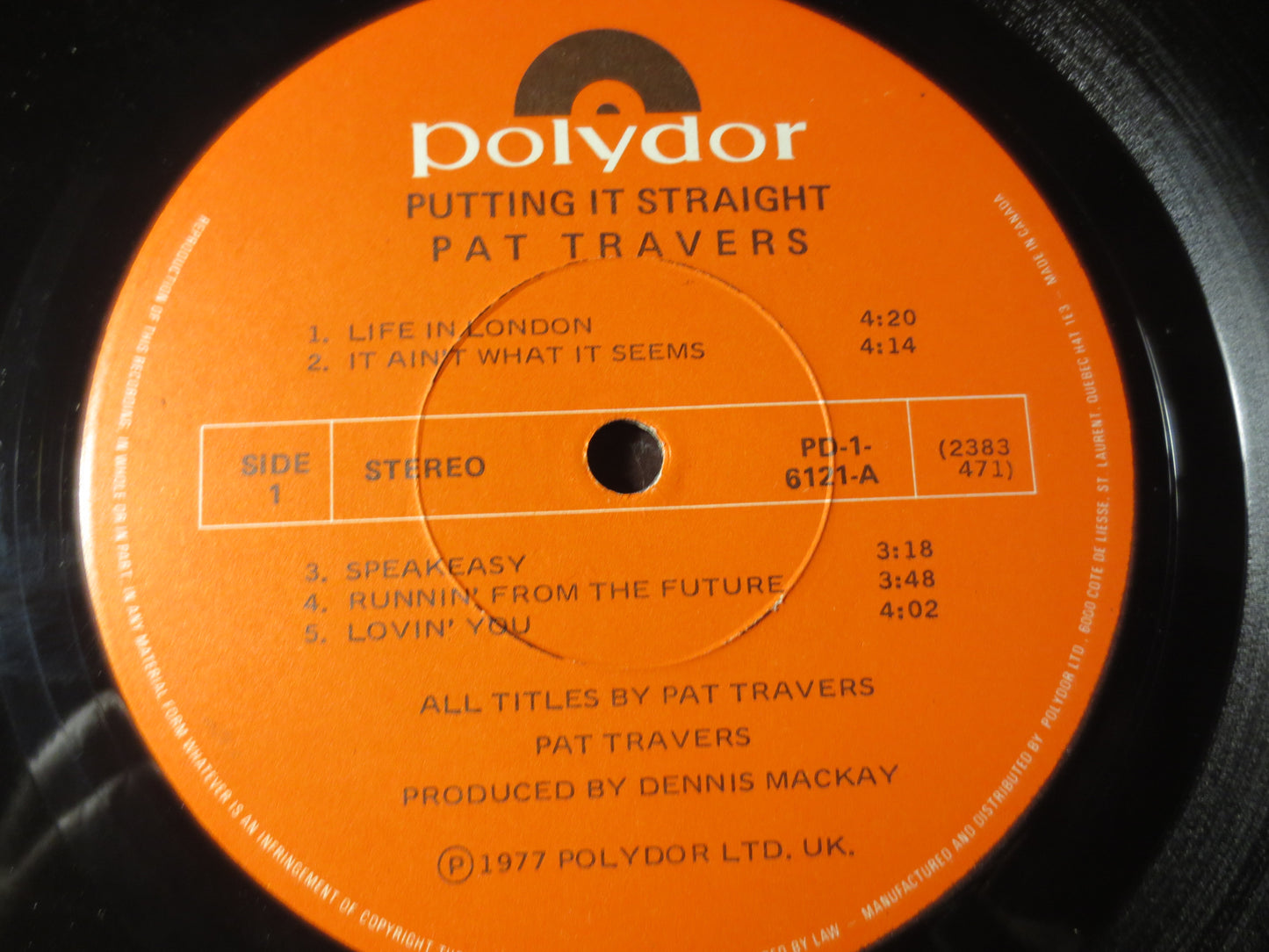 PAT TRAVERS, Putting it STRAIGHT, Pat Travers Record, Rock Record, Pat Travers Album, Pat Travers Lp, Lps, 1977 Records