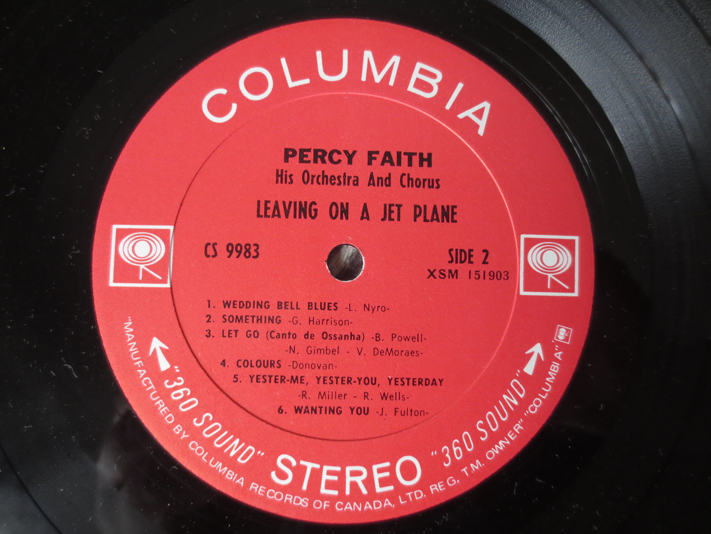 PERCY FAITH, Leaving On A Jet Plane, Columbia Records, Percy Faith Album, Percy Faith Vinyl, Vinyl Lp, 1969 Records