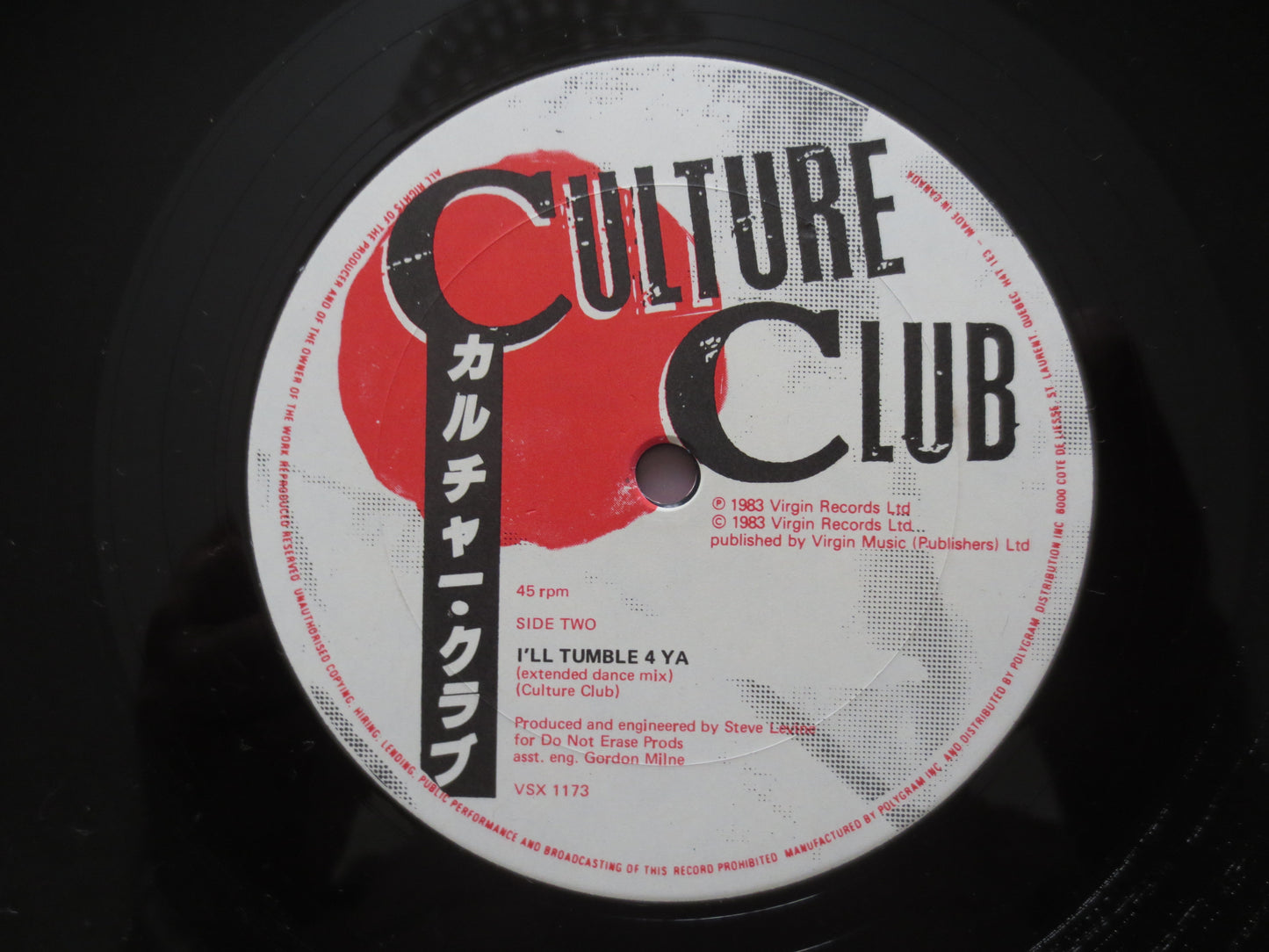CULTURE CLUB, I'll TUMBLE You, Vintage Vinyl, Record Vinyl, Records, Vinyl Records, Boy George Records, Pop Lp, 1983 Record