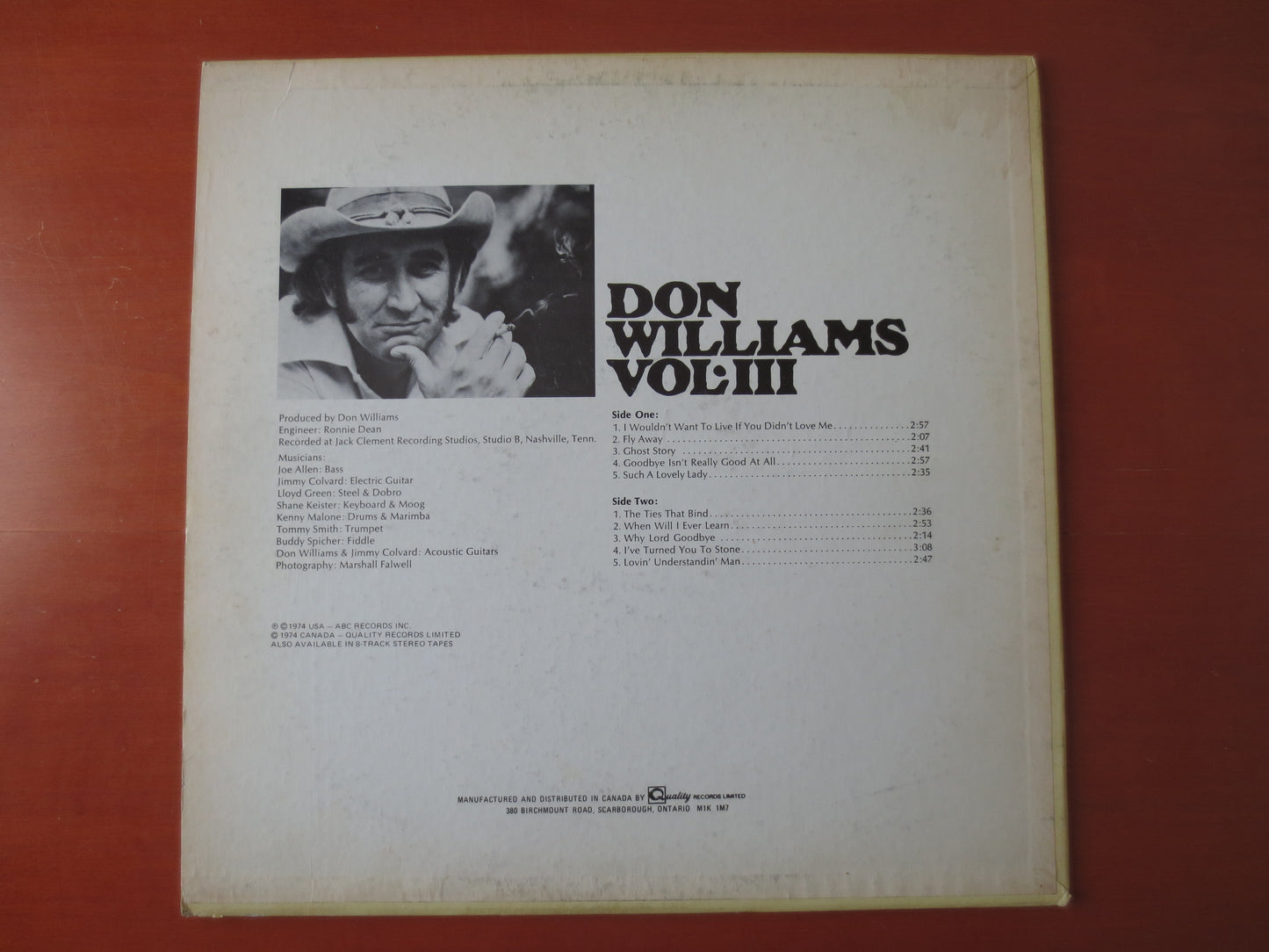 DON WILLIAMS, VOLUME 3, Don Williams Vinyl, Don Williams Albums, Don Williams Lp, Vinyl Album, Records, 1974 Records