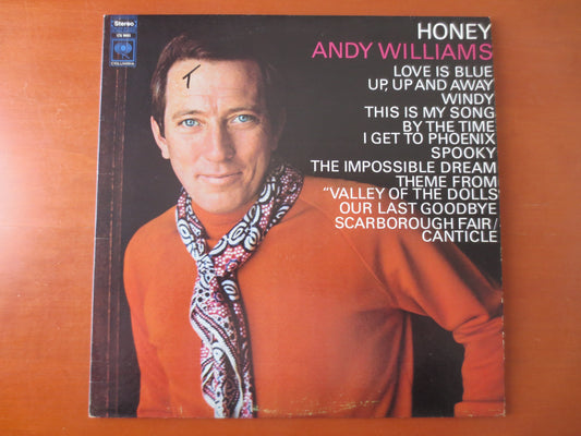 ANDY WILLIAMS, HONEY, Andy Williams Albums, Andy Williams Vinyl, Vintage Vinyl, Jazz Albums, Vinyl Lps, Lps, 1968 Records