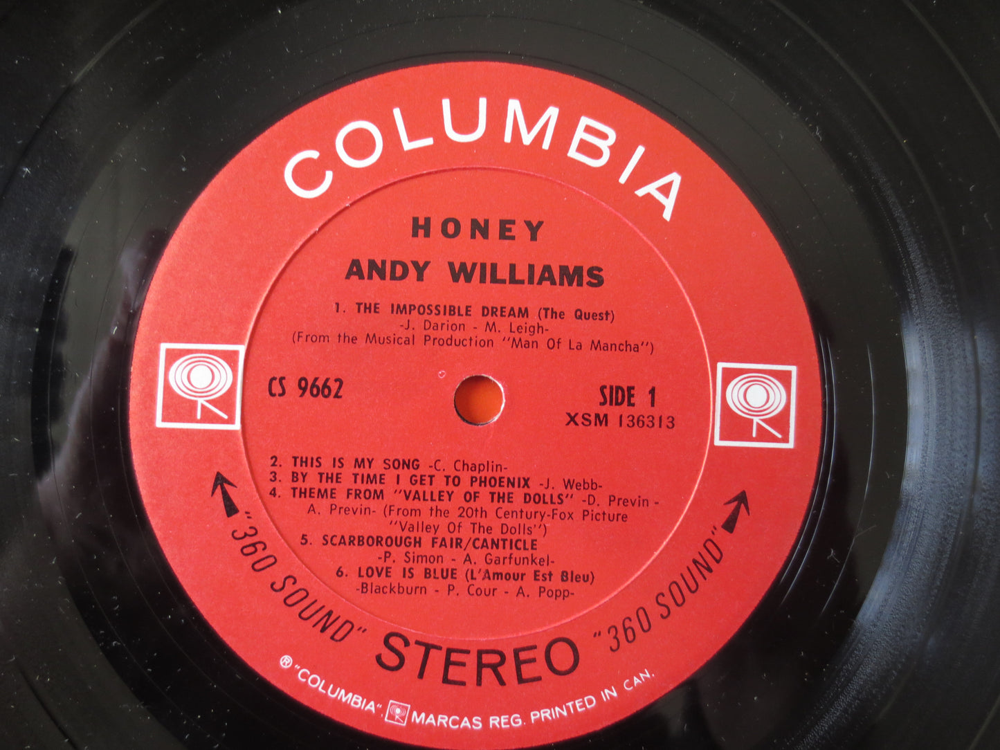 ANDY WILLIAMS, HONEY, Andy Williams Albums, Andy Williams Vinyl, Vintage Vinyl, Jazz Albums, Vinyl Lps, Lps, 1968 Records
