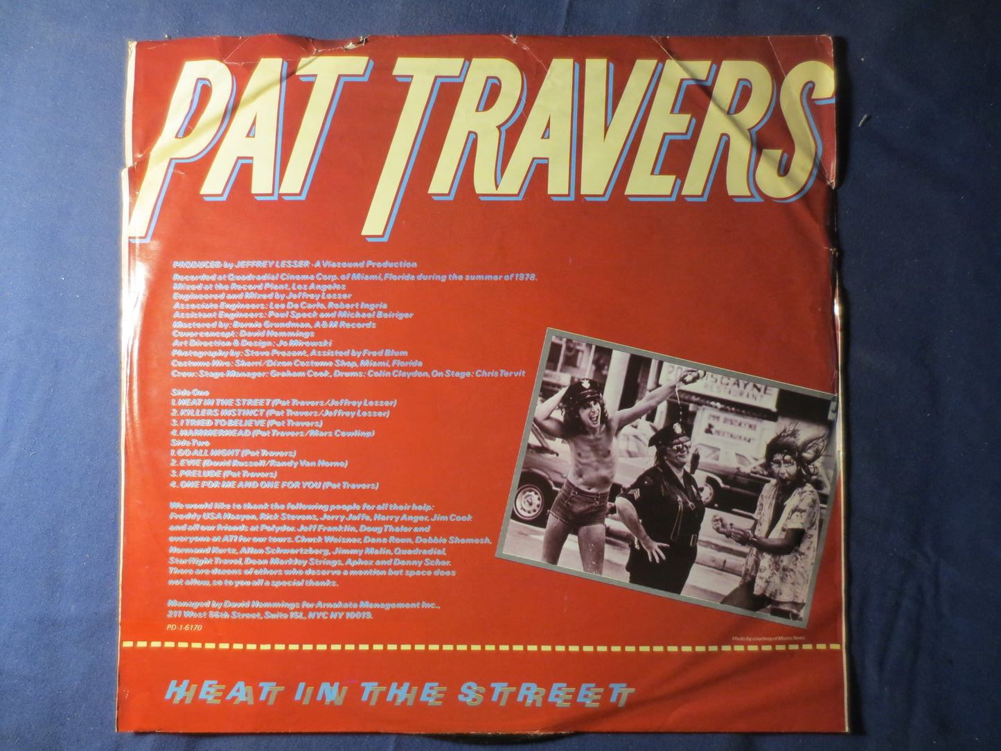 PAT TRAVERS, HEAT in the Street, Pat Travers Record, Pat Travers Album, Pat Travers Lp, Rock Records, Vinyl, 1978 Records