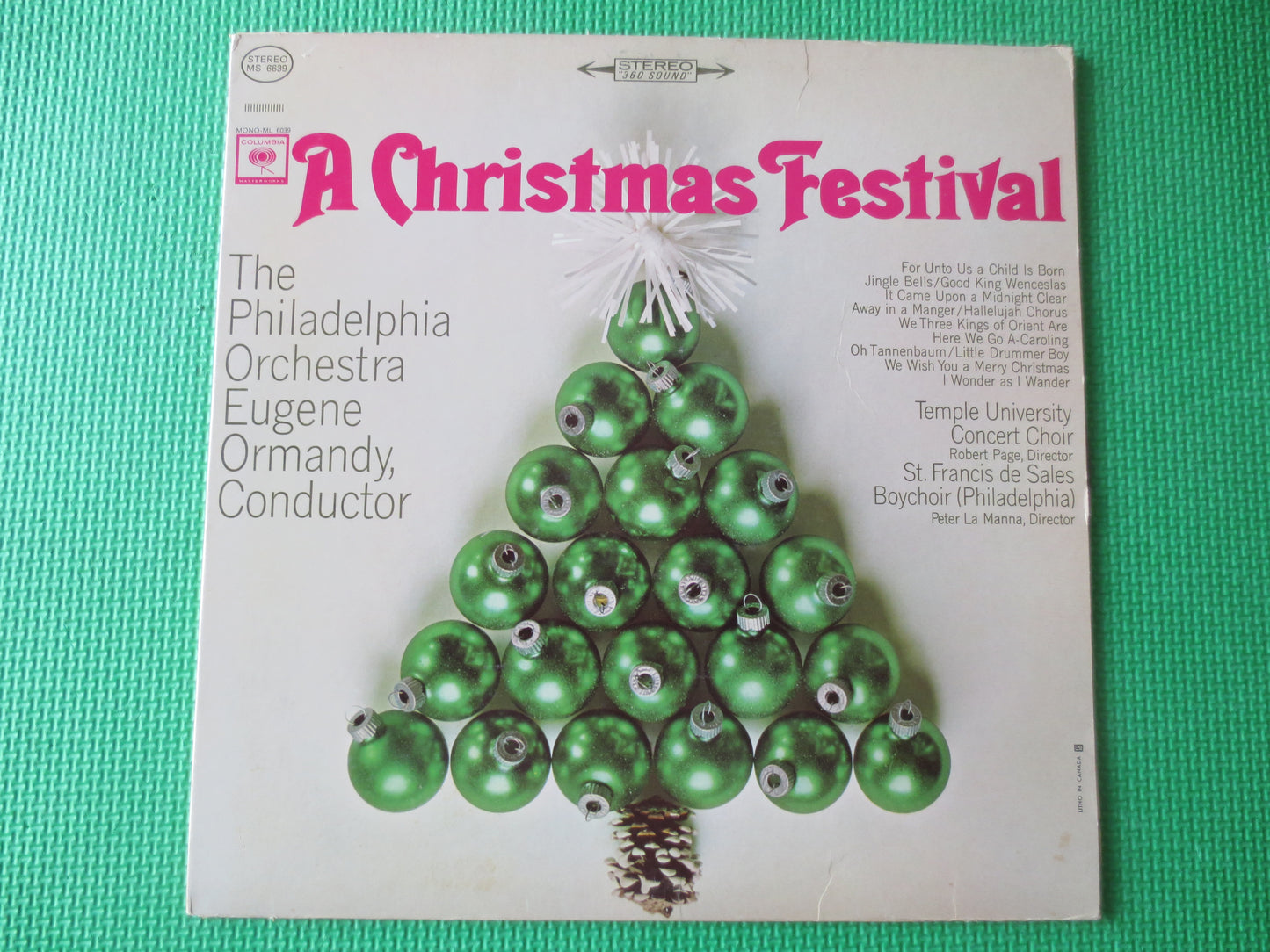 A FESTIVAL CHRISTMAS, Eugene Ormandy, CHRISTMAS Albums, Christmas Records, Christmas Orchestra, Christmas lps, 1964 Records