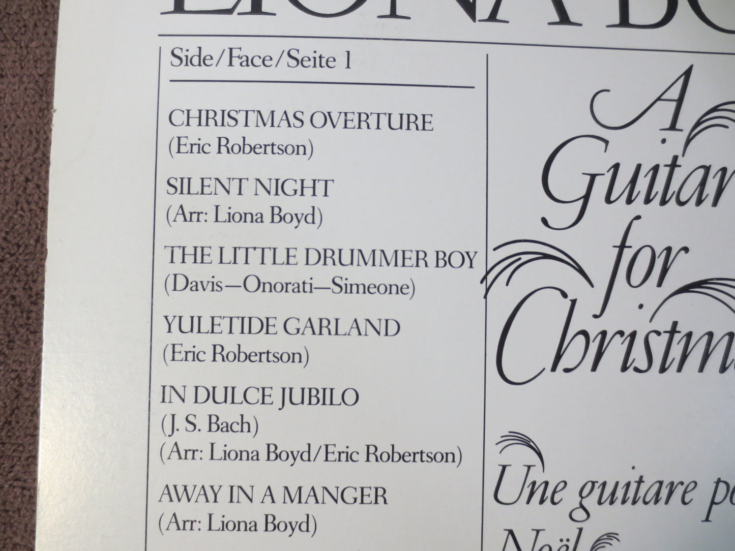 LIONA BOYD Record, CHRISTMAS Album, Christmas Songs, Christmas Record, Christmas Vinyl, Christmas Lp, Vinyl, 1981 Records