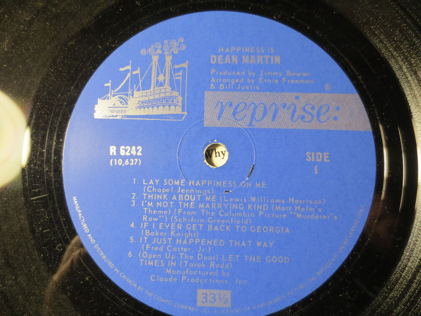 DEAN MARTIN, HAPPINESS Is, Dean Martin Record, Dean Martin Album, Records, Vinyl Records, Dean Martin Lp, Lps, 1967 Records