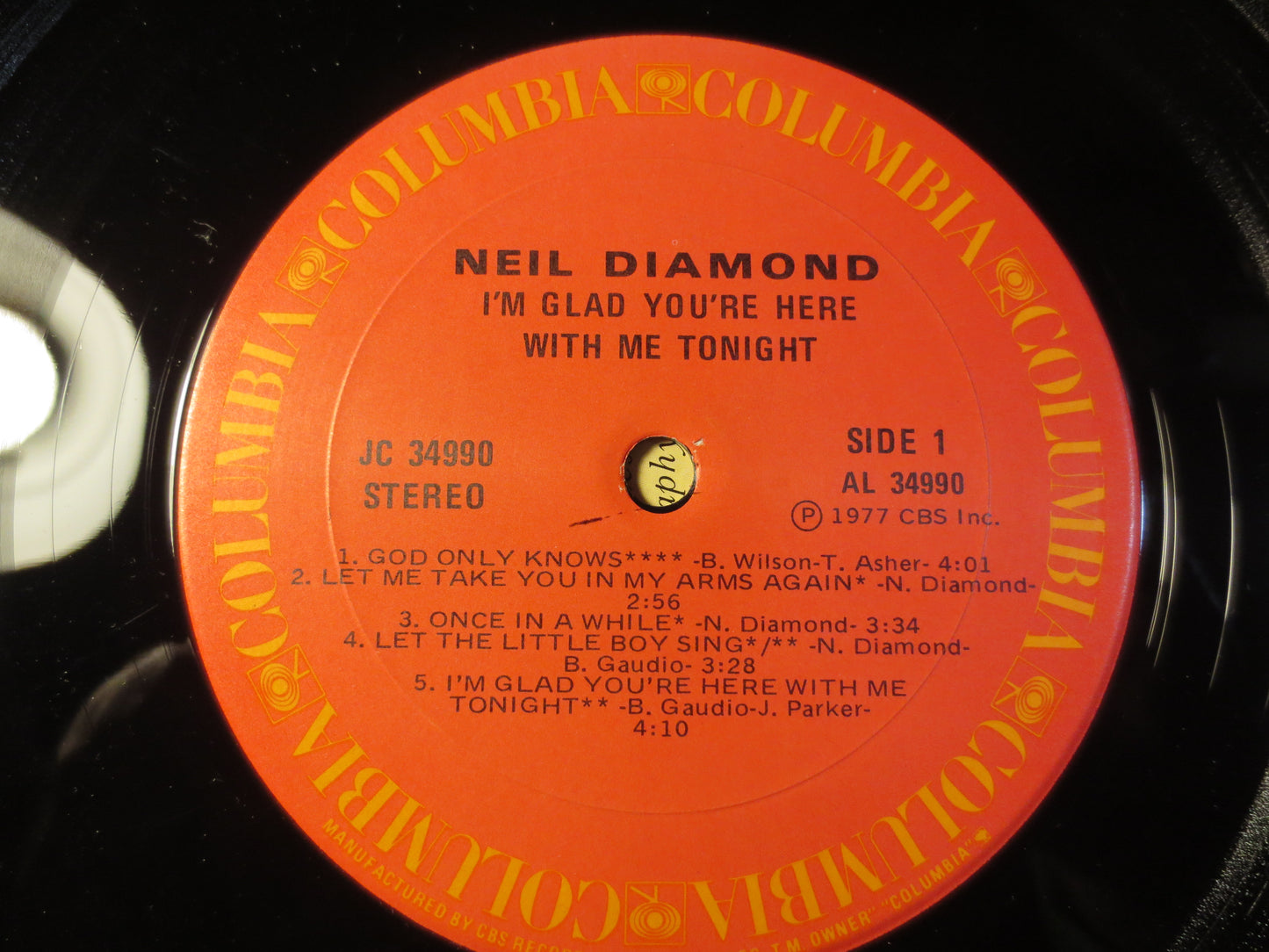 NEIL DIAMOND, I'm Glad You're Here With Me Tonight, Neil Diamond Records, Neil Diamond Album, Neil Diamond Lp, 1977 Records