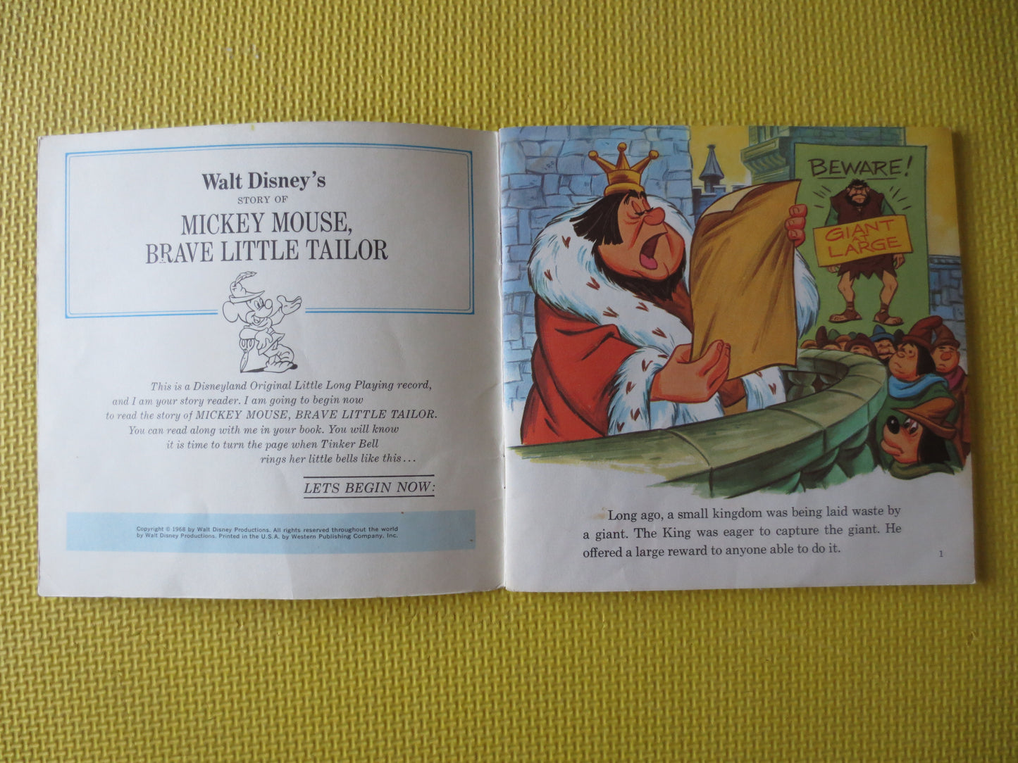 DISNEY Album, MICKEY MOUSE, Disneyland Records, Disney Records, Childrens Record, Disney Lp, Kids Lp, lps, 1968 Records