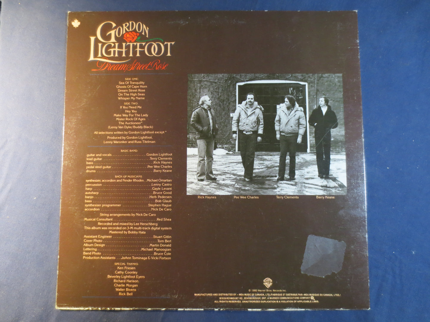 GORDON LIGHTFOOT, DREAM Street Rose,  Country Records, Country Vinyl, Record Vinyl, Records, Vinyl Records, 1980 Records