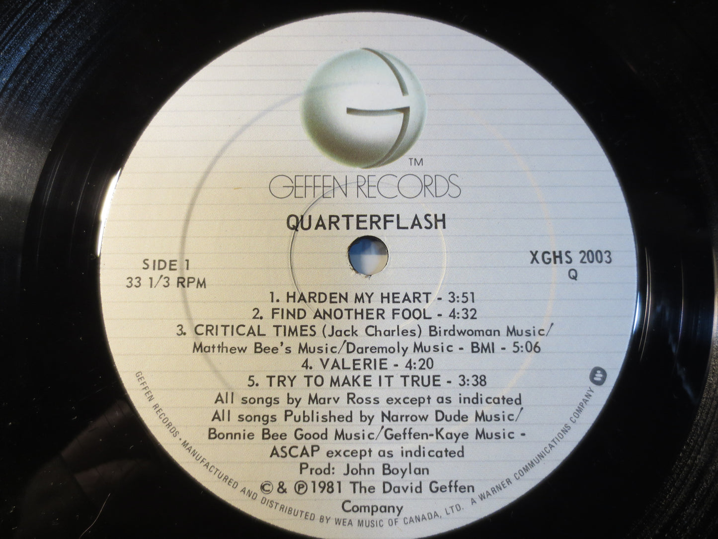 QUARTERFLASH, HARDEN My HEART, Quarterflash Records, Quarterflash Album, Vinyl Records, Quarterflash Lp, Lps, 1981 Records