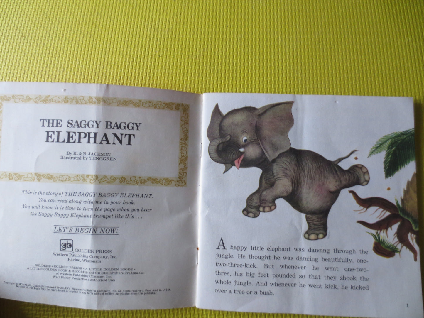 DISNEY Albums, Saggy Baggy ELEPHANT, DISNEYLAND Records, Disney Records, Childrens Record, Disney Lp, Kids lps, 1975 Record