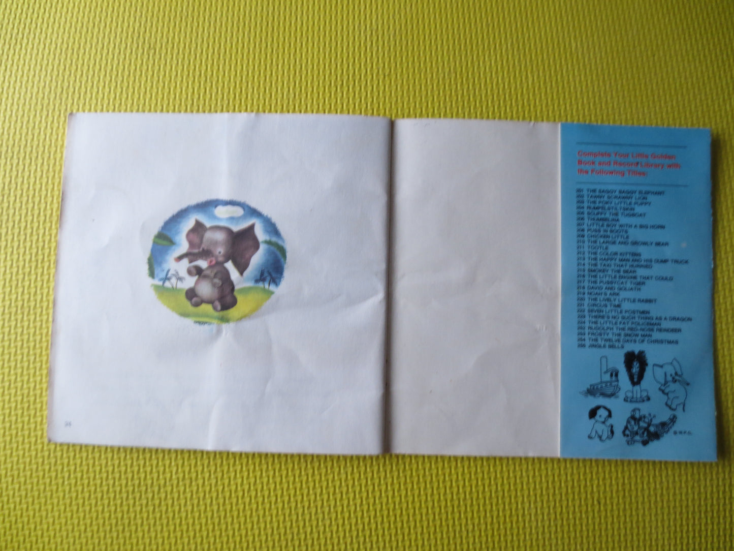 DISNEY Albums, Saggy Baggy ELEPHANT, DISNEYLAND Records, Disney Records, Childrens Record, Disney Lp, Kids lps, 1975 Record