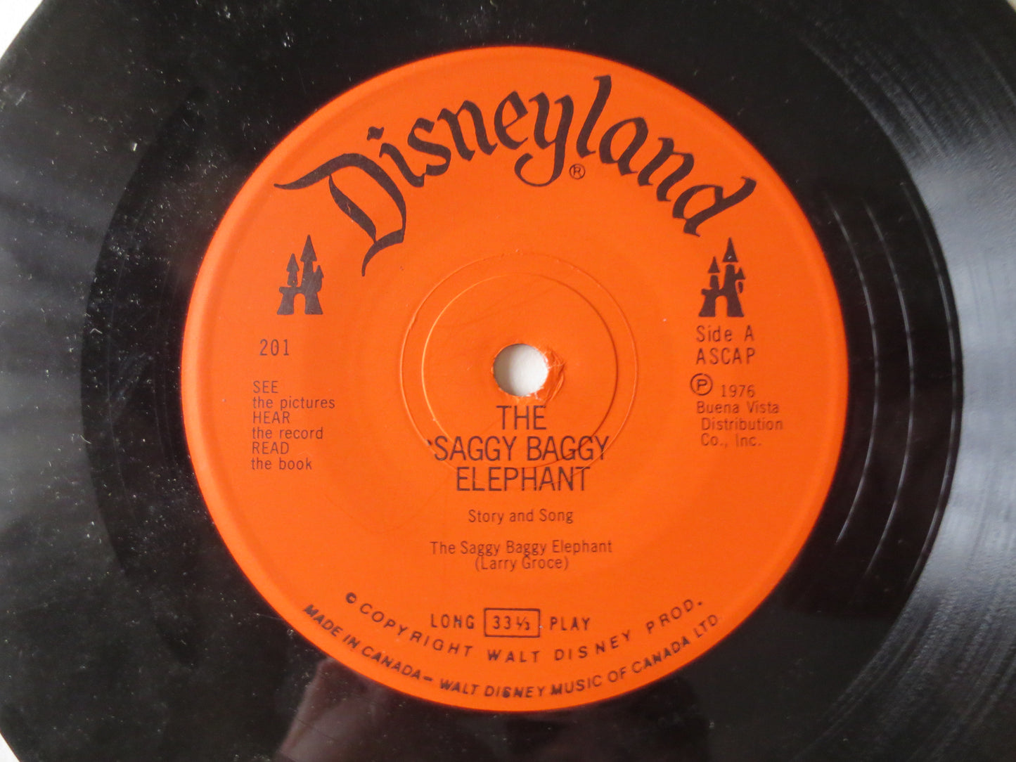 DISNEY Albums, Saggy Baggy ELEPHANT, DISNEYLAND Records, Disney Records, Childrens Record, Disney Lp, Kids lps, 1975 Record