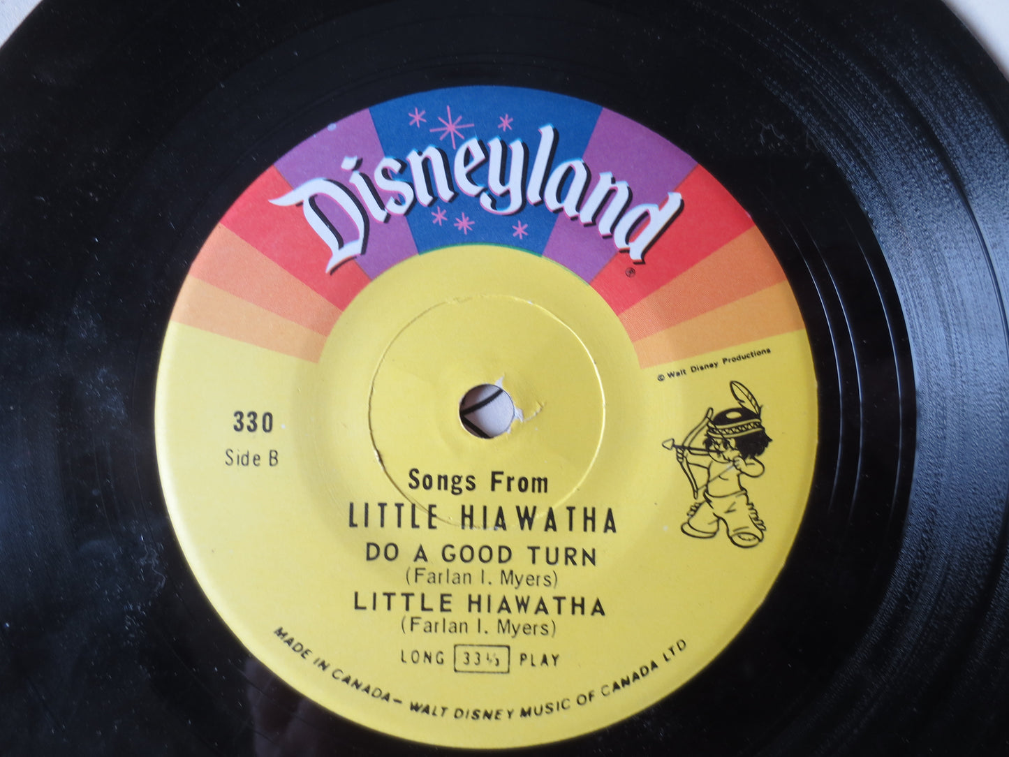 LITTLE HIAWATHA, DISNEY Album, Disneyland Records, Disney Records, Childrens Records, Disney Lp, Vinyl Lp, lp, 1968 Records