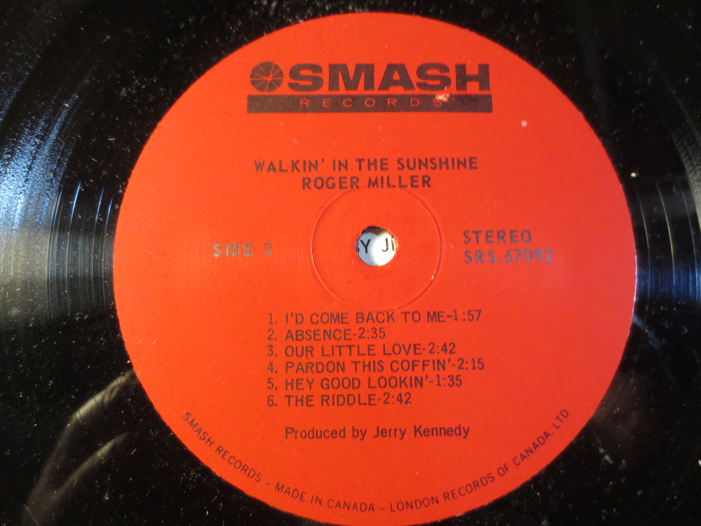 ROGER MILLER, Walkin' in the Sunshine, Country Records, Roger Miller Record, Roger Miller Album, Vinyl Albums, 1967 Records