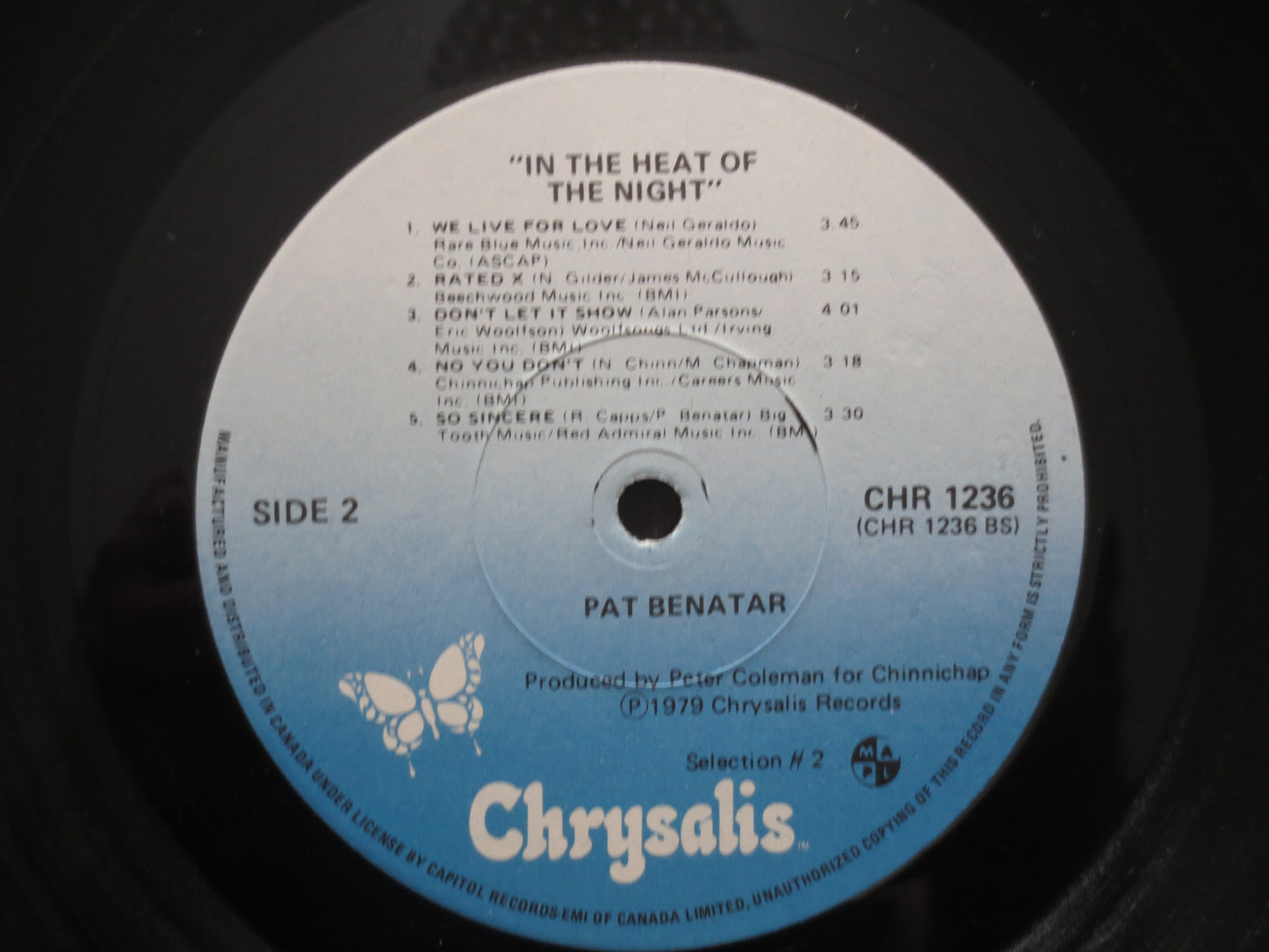 PAT BENATAR, HEAT of the Night, Pat Benatar Album, Pat Benatar Vinyl, Pat Benatar Lp, Vintage Vinyl, Records, 1979 Records