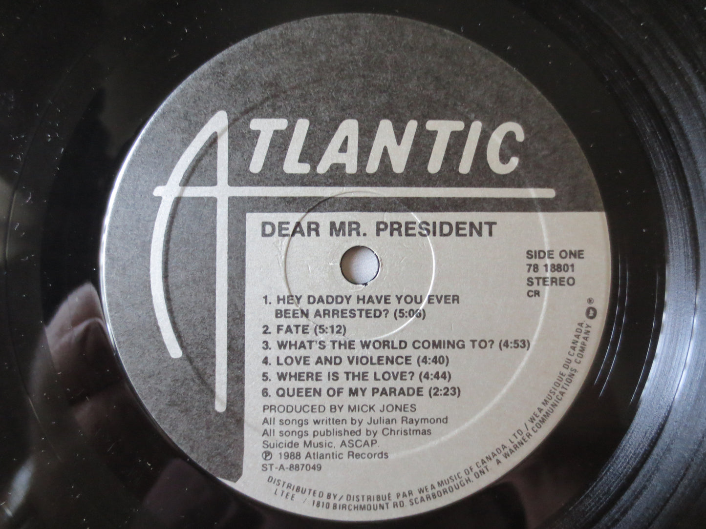 DEAR Mr PRESIDENT, Rock Records, lps, Vintage Vinyl, Record Vinyl, Record, Vinyl Record, Vinyl, Rock Record, 1988 Records