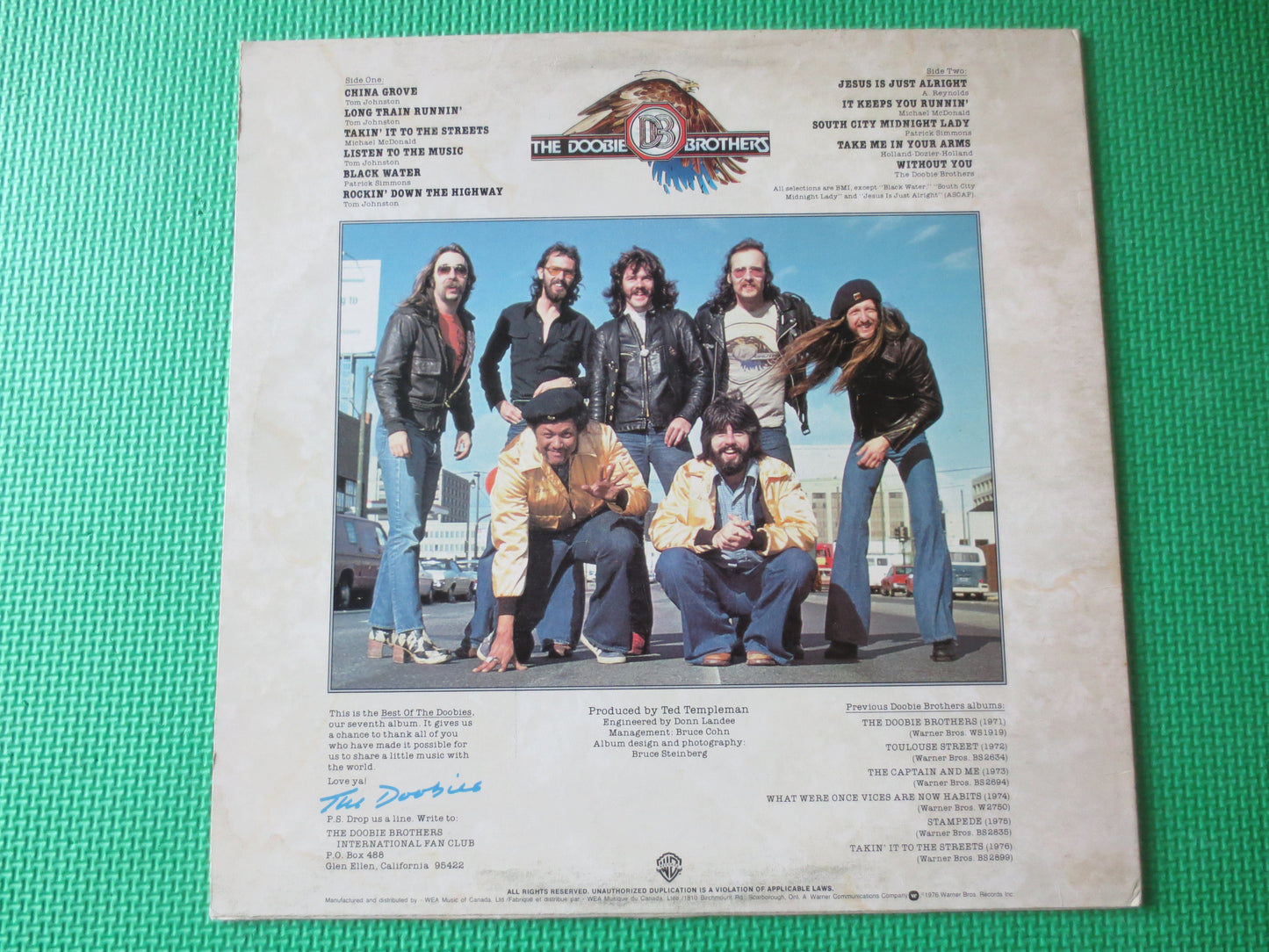 The DOOBIE BROTHERS, The Best of the DOOBIES, Rock Record, Vintage Vinyl, Record Vinyl, Records, Vinyl Record, 1976 Records