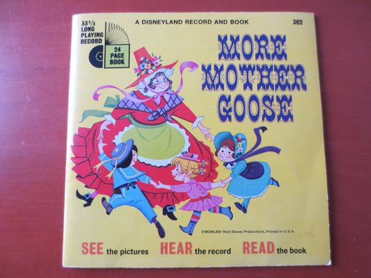 More MOTHER GOOSE, DISNEY Album, Disneyland Records, Disney Records, Childrens Records, Kids Lps, Disney Lp, 1971 Records