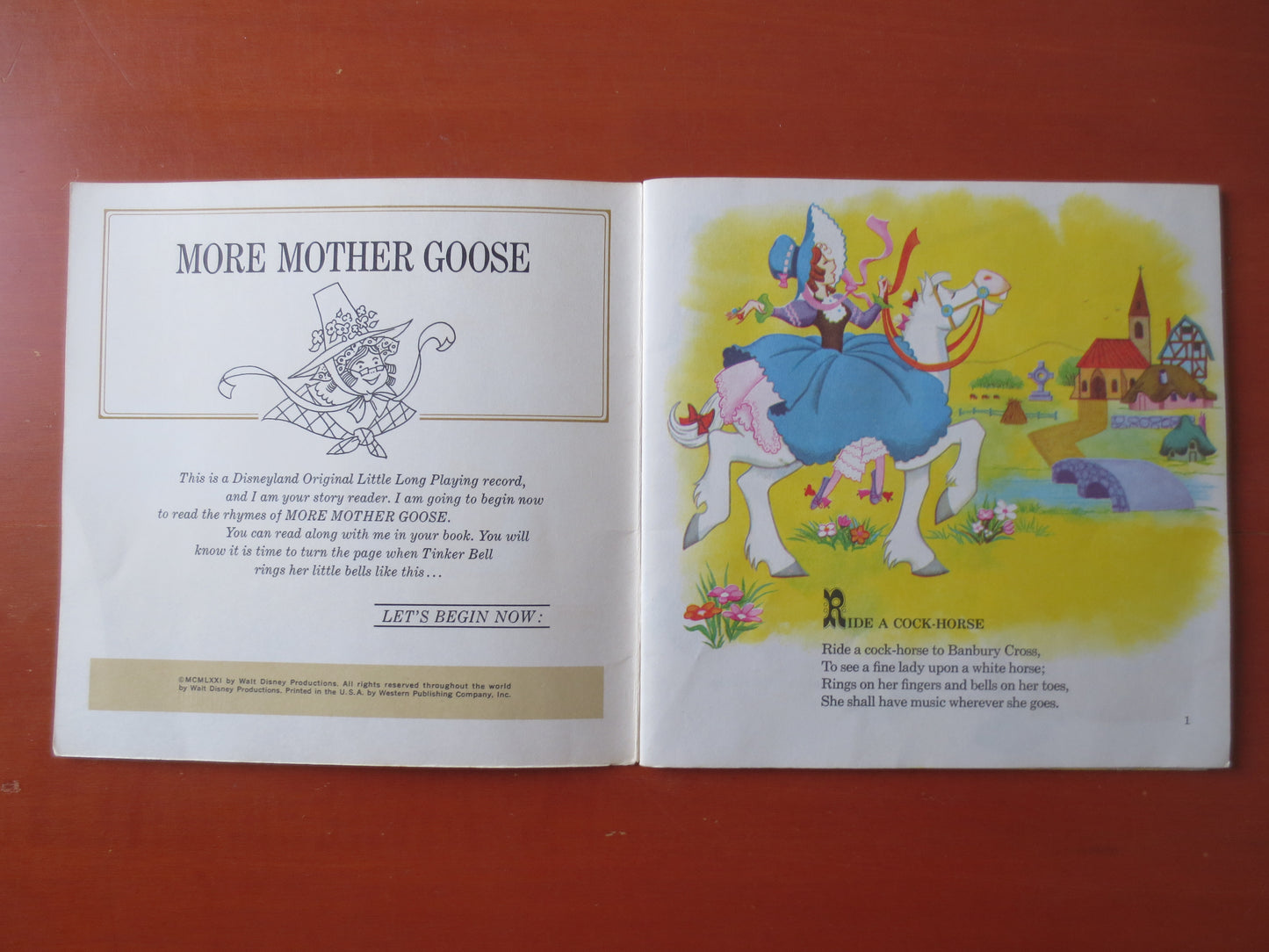 More MOTHER GOOSE, DISNEY Album, Disneyland Records, Disney Records, Childrens Records, Kids Lps, Disney Lp, 1971 Records