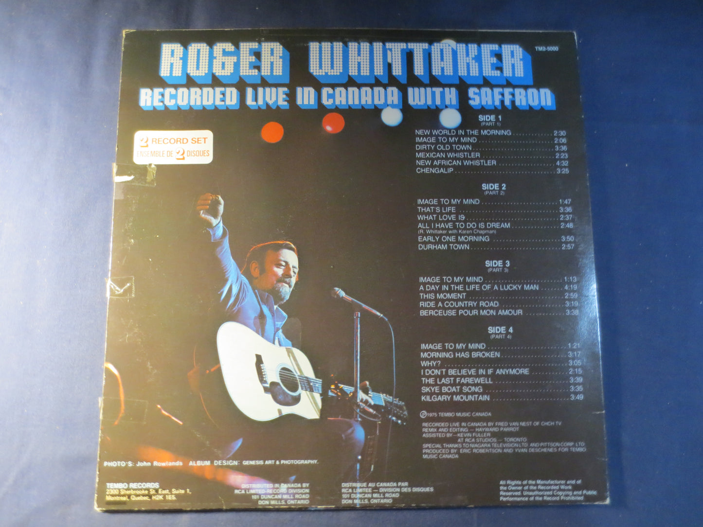 ROGER WHITTAKER, LIVE in Canada, Country Records, Vintage Vinyl, Record Vinyl, Records, Vinyl Records, Vinyl, 1975 Records