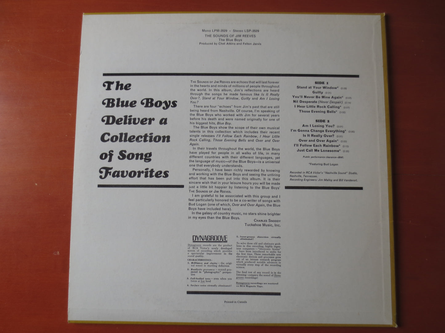 The BLUE BOYS, Jim Reeves Records, Country Records, Vintage Vinyl, Jim Reeves Albums, Jim Reeves Music, Vinyl, 1966 Records