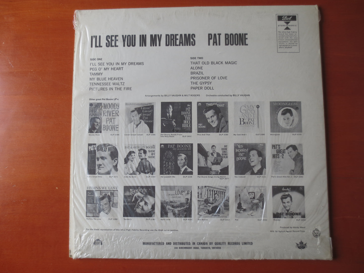 PAT BOONE, I'll See YOU, In My Dreams, Pat Boone Record, Pat Boone Album, Pat Boone Lp, Pop Record, Pop Album, 1962 Records