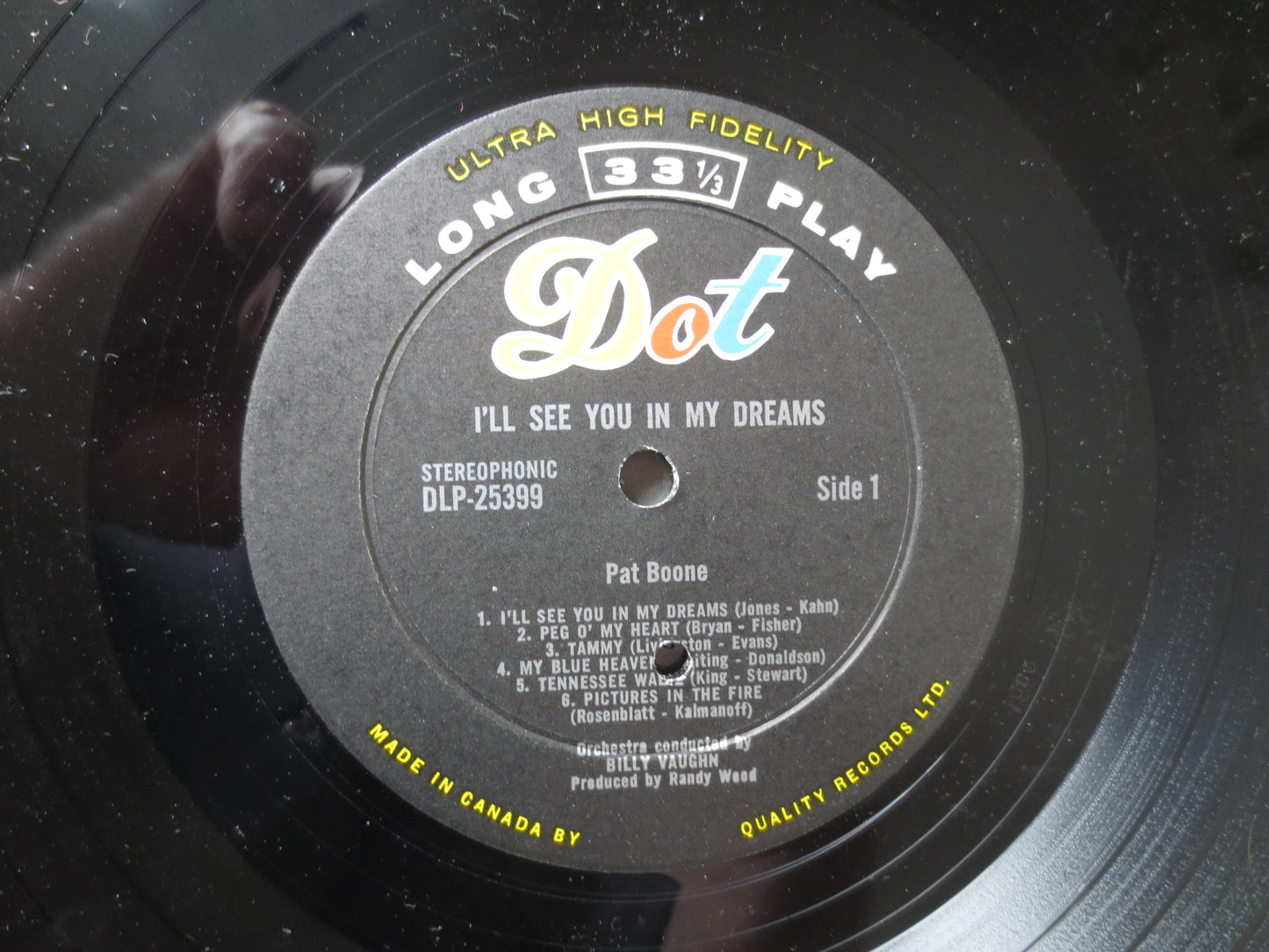 PAT BOONE, I'll See YOU, In My Dreams, Pat Boone Record, Pat Boone Album, Pat Boone Lp, Pop Record, Pop Album, 1962 Records