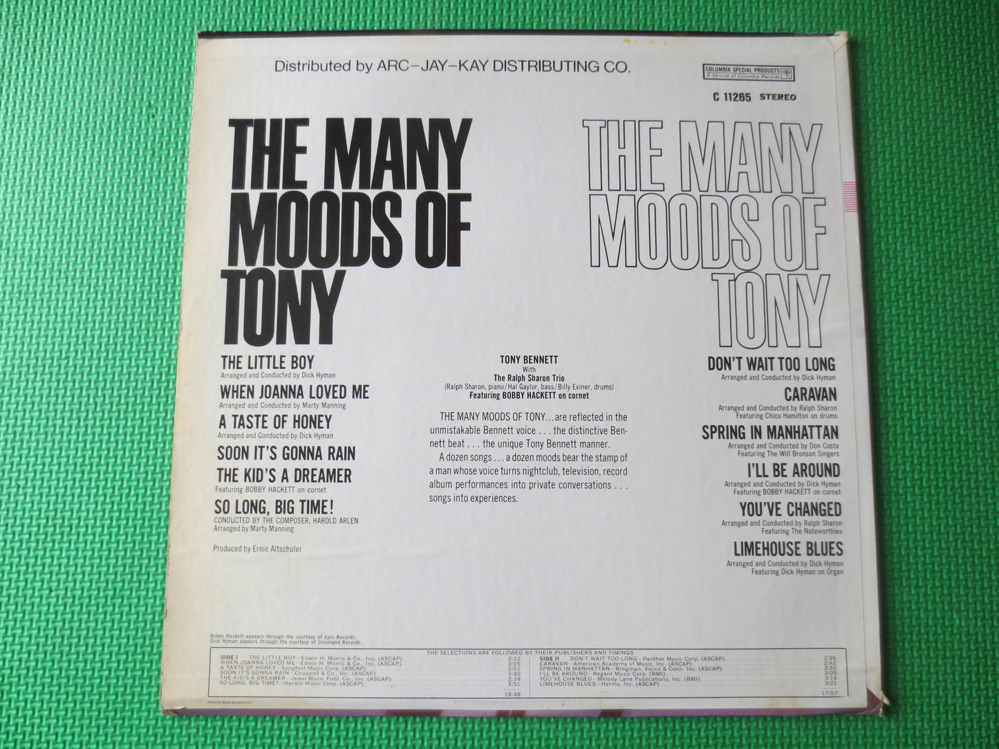 TONY BENNETT, Many MOODS of Tony, Tony Bennett Record, Tony Bennett lps, Tony Bennett Album, Jazz Record, Lps, 1977 Records