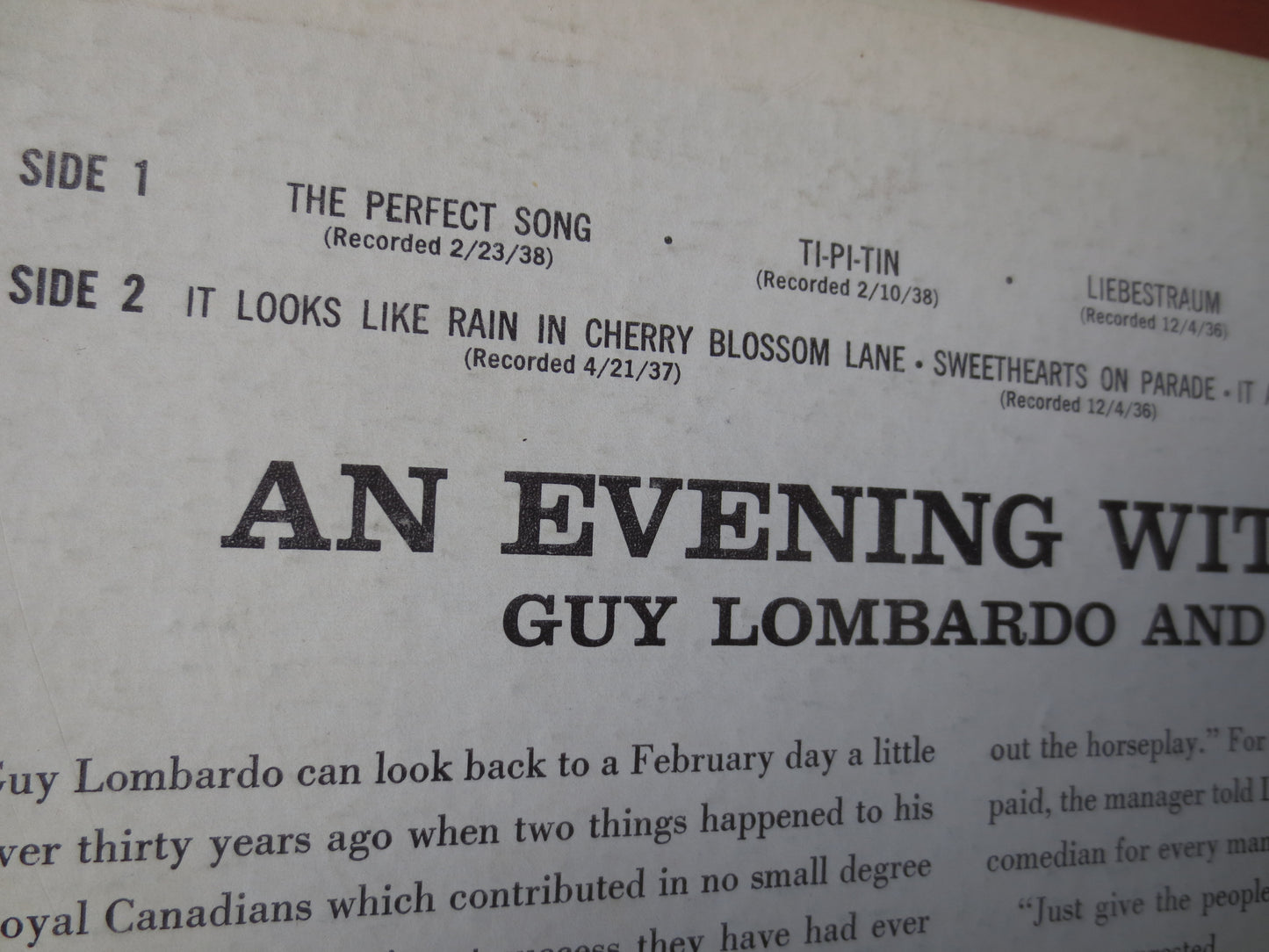 GUY LOMBARDO, An EVENING With, Guy Lombardo Records, Jazz Records, Record Vinyl, Guy Lombardo Albums, Vinyl, 1958 Records