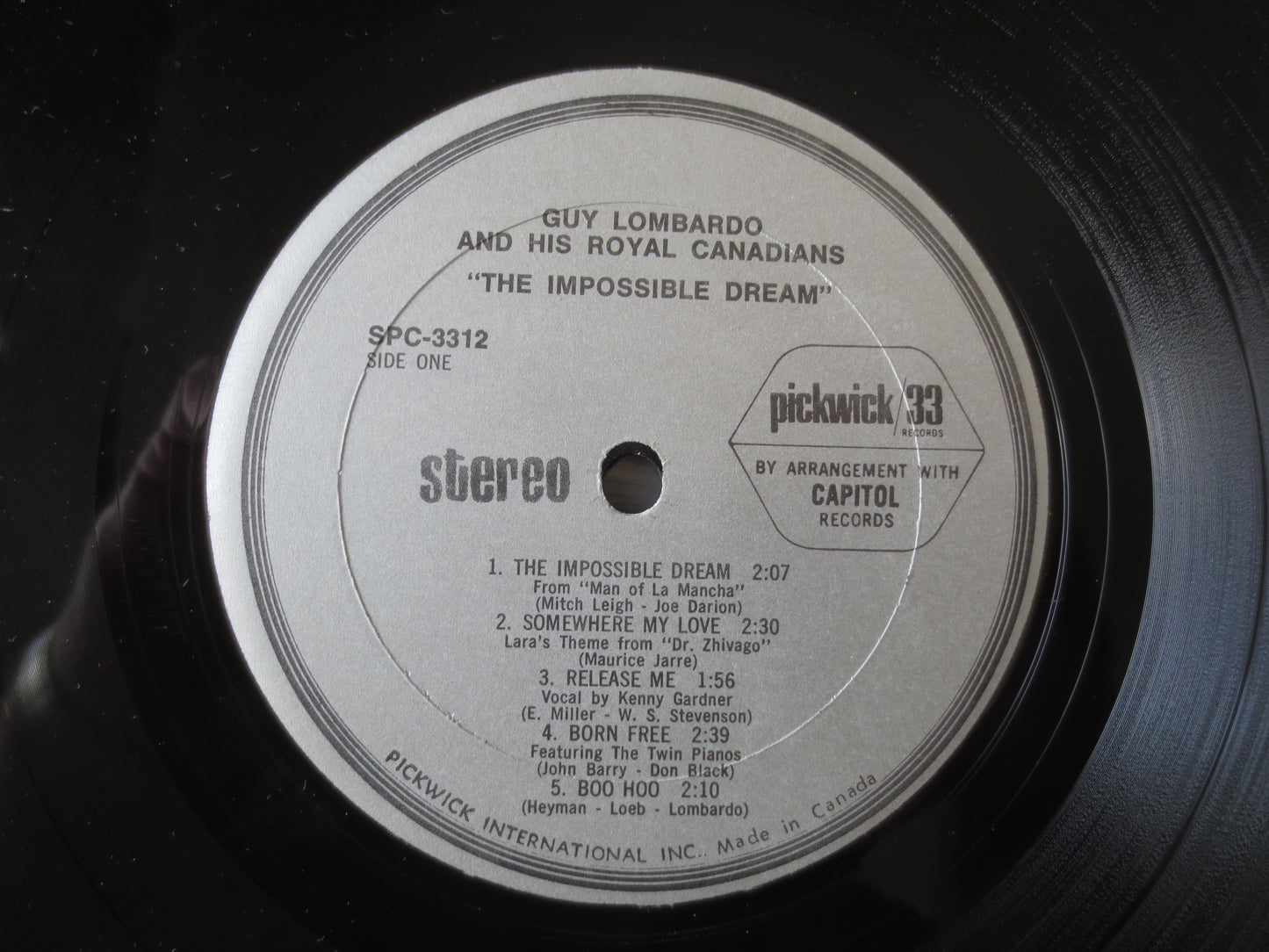 GUY LOMBARDO, The Impossible DREAM, Guy Lombardo Records, Jazz Records, Record Vinyl, Guy Lombardo Albums, Lp, 1971 Records