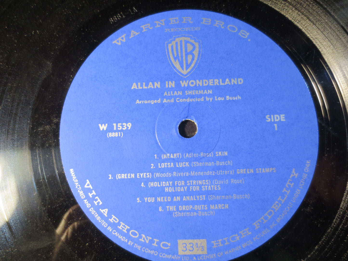 ALLAN SHERMAN, Allan in WONDERLAND, Comedy Albums, Allan Sherman Record, Allan Sherman Album, Comedy Album, 1964 Records