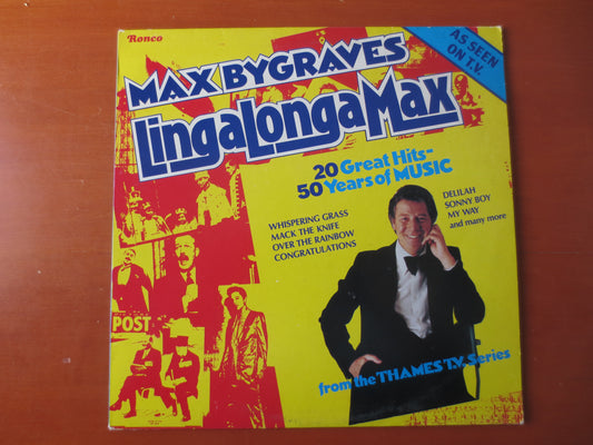 MAX BYGRAVES, LINGALONGAMAX, Max Bygraves Records, Max Bygraves Albums, Ragtime Records, Honky Tonk Album, Lps, 1978 Record