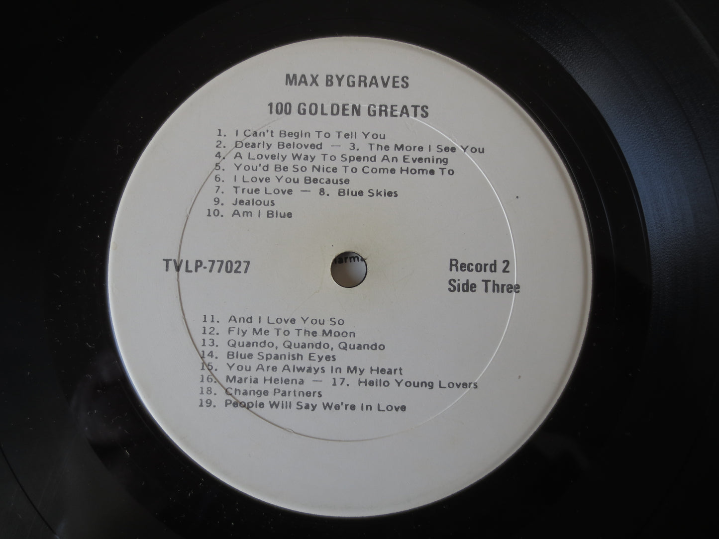 MAX BYGRAVES, 100 GOLDEN Greats, Max Bygraves Records, Max Bygraves Albums, Ragtime Records, Honky Tonk Album, 1977 Record