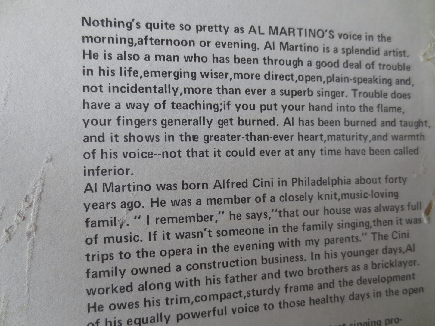 AL MARTINO, MARY in the Morning, Al Martino Album, Al Martino Vinyl, Al Martino Lp, Vinyl, Vinyl Album, 1971 Records