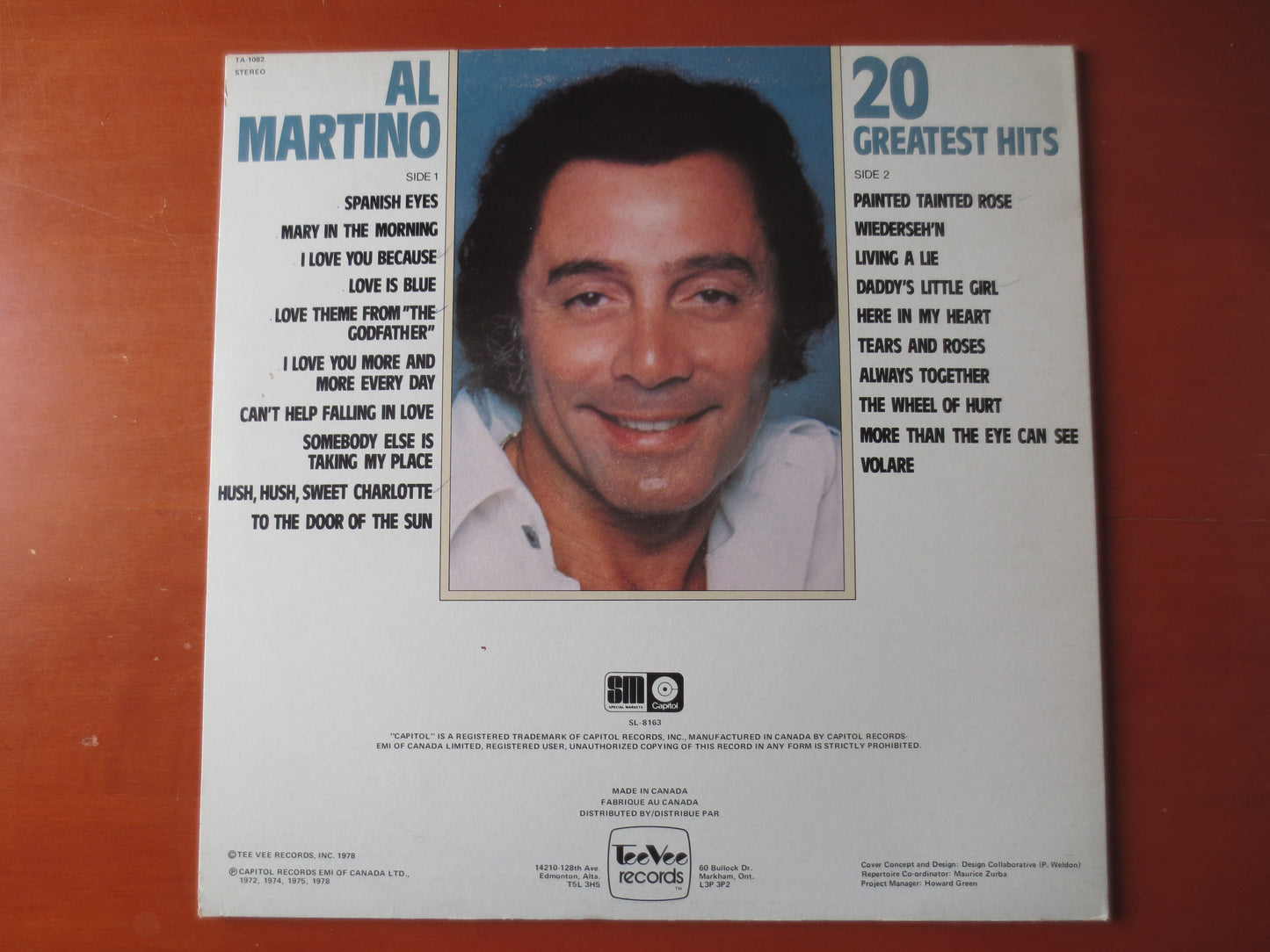 AL MARTINO, 20 GREATEST Hits, Al Martino Album, Al Martino Vinyl, Al Martino Lp, Vinyl, Vinyl Albums, 1977 Records