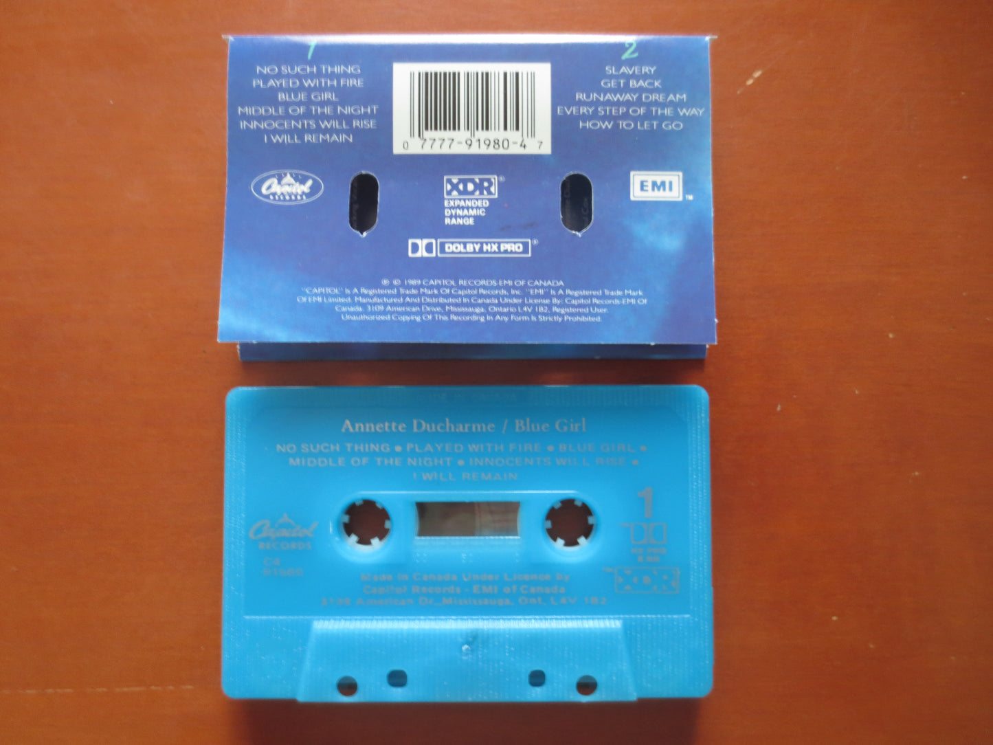 ANNETTE DUCHARME, BLUE Girl Tape, Rock Music, Tape Cassette, Rock Cassette, Rock Song, Pop Music Tape, 1989 Cassette