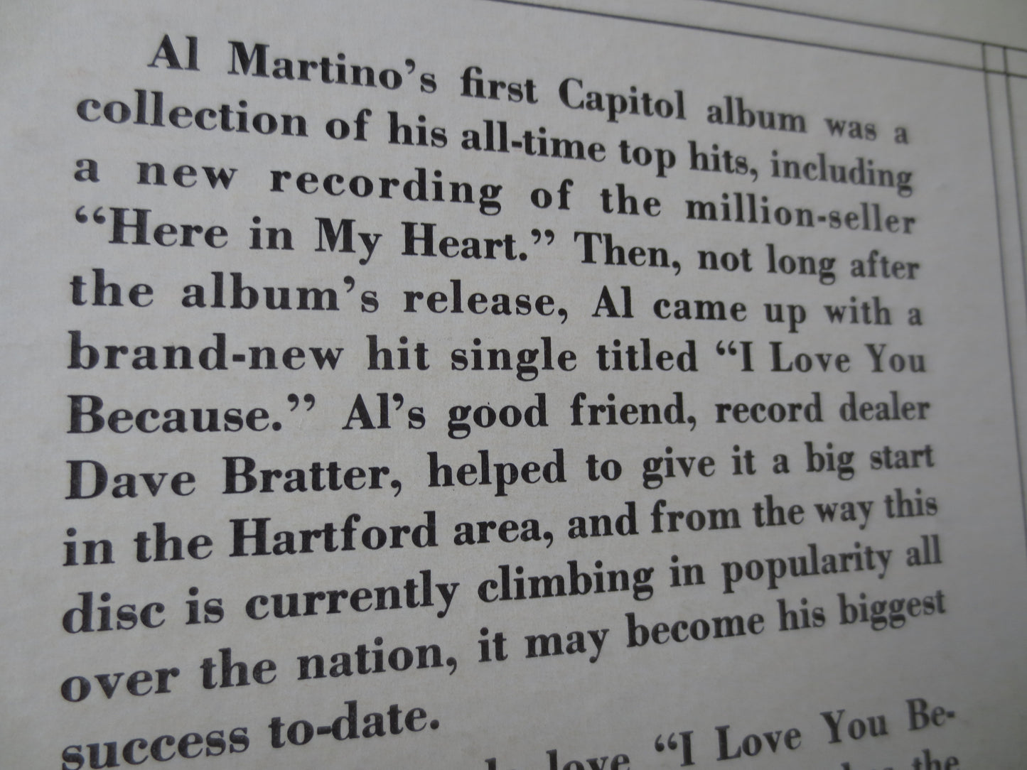 AL MARTINO, I LOVE You Because, Al Martino Album, Al Martino Vinyl, Al Martino Lp, Vinyl, Vinyl Albums, 1963 Records