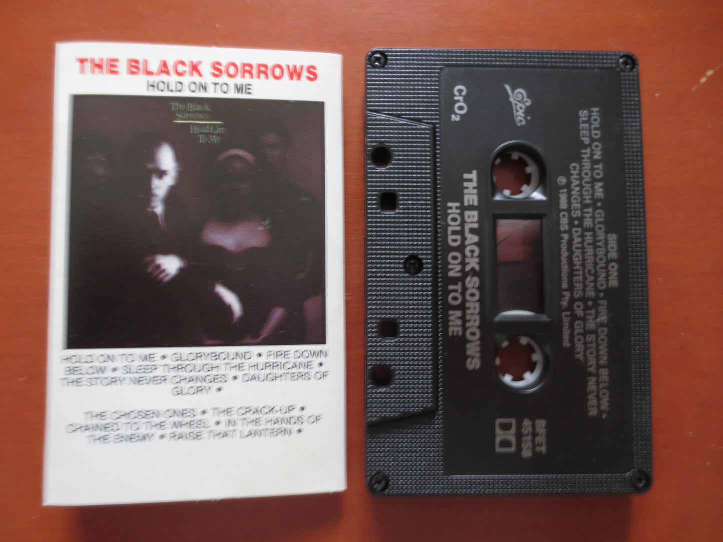 The BLACK SORROWS Tape, HOLD On To Me, The Black Sorrows, Tape Cassette, Rock Cassette, Rock Song, Rock Tape, 1988 Cassette