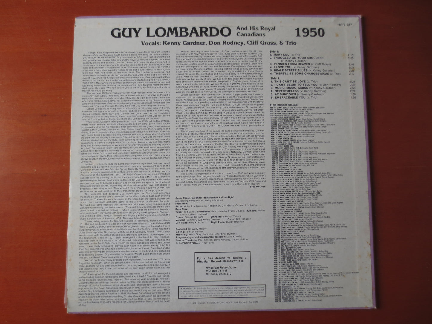 GUY LOMBARDO, The UNCOLLECTED, Guy Lombardo Records, Jazz Records, Record Vinyl, Guy Lombardo Albums, Vinyl, 1982 Records