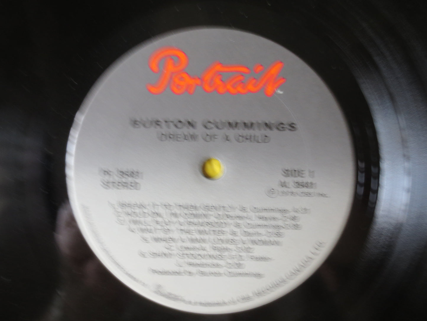 BURTON CUMMINGS, DREAM of a Child, Rock Record, Pop Record, Vintage Vinyl, Record, Vinyl Record, Vinyl Album, 1978 Records