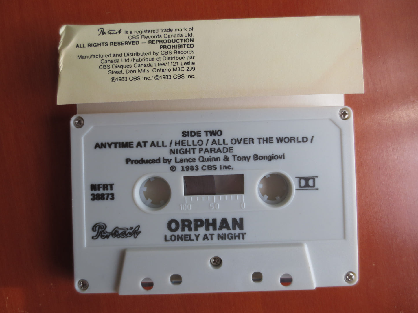 ORPHAN Tape, LONELY at NIGHT, Orphan Album, Orphan Music, Orphan Song, Tape Cassette, Music Tape, Cassette, 1983 Cassette