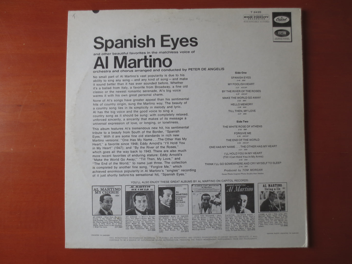 AL MARTINO, SPANISH Eyes, Al Martino Album, Al Martino Vinyl, Al Martino Lp, Vintage Vinyl, Vinyl Album, 1966 Record