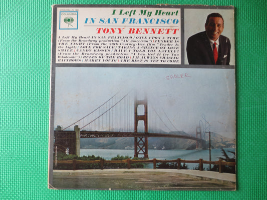 TONY BENNETT, I Left My HEART in San Francisco, Jazz Records, Vintage Vinyl, Tony Bennett lps, lps, Vinyl lps, 1963 Records