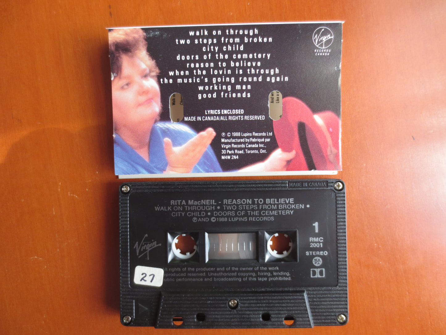 RITA MACNEIL Tape, Reason to Believe, Rita MacNeil Album, Rita MacNeil Music, Tape Cassette, Cassette, 1988 Cassette