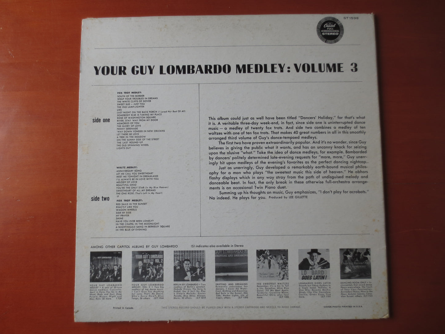 GUY LOMBARDO, Your MEDLEY Vol 3, Guy Lombardo Records, Jazz Records, Record Vinyl, Guy Lombardo Albums, Vinyl, 1961 Records