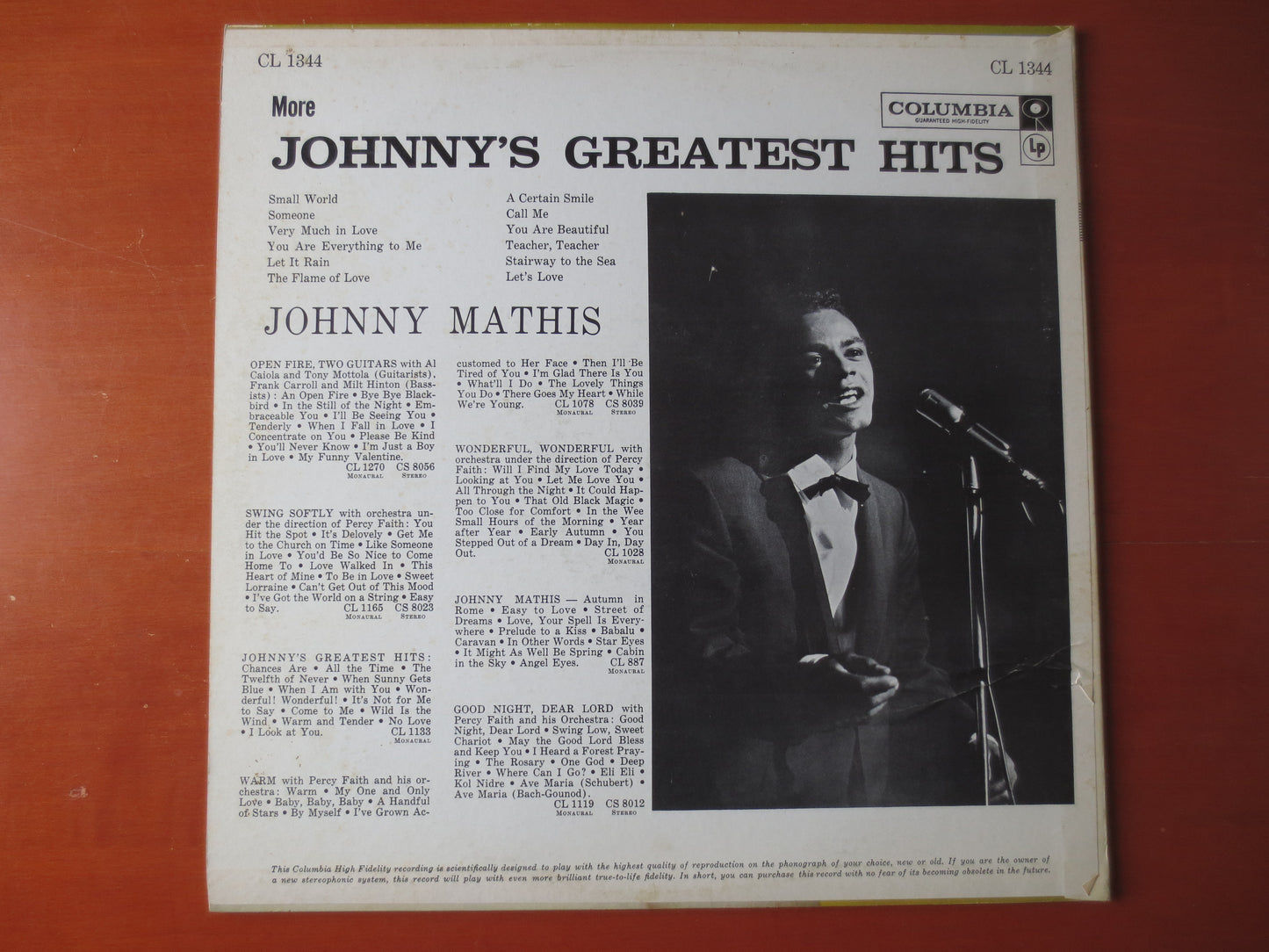 JOHNNY MATHIS, More GREATEST Hits, Johnny Mathis Record, Johnny Mathis Album, Johnny Mathis Vinyl, Vinyl Lps, 1959 Records