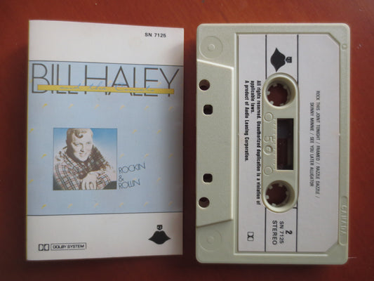 BILL HALEY, ROCKIN and Rollin, Bill Haley Tape, Bill Haley Album, Bill Haley Music, Tape Cassette, Cassette, 1981 Cassette